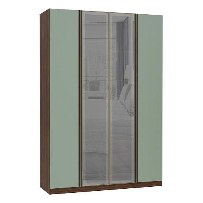 Guarda Roupa 4 Portas 159 Cm Dourado Com Verde Jade