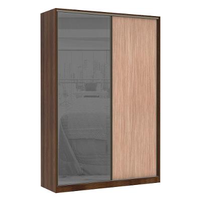 Guarda Roupa 2 Portas De Correr 159 Cm Dourado Com Cumaru