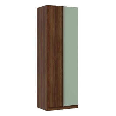 Guarda Roupa Canto Reto 1 Porta 80cm Dourado Com Verde Jade