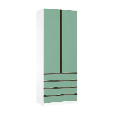 Guarda Roupa 2 Portas 90cm Branco Ff Com Verde Jade