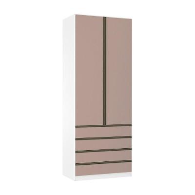 Guarda Roupa 2 Portas 4 Gavetas 90cm Branco Ff Com Connect