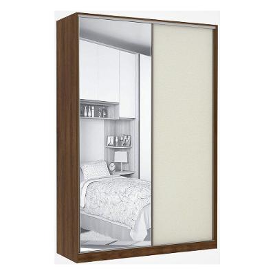Guarda Roupa 2 Portas De Correr 159 Cm Dourado Com Kashmir
