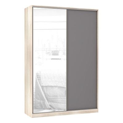 Guarda-roupa 2 Portas De Correr 160Cm Crema Com Cinza Puro