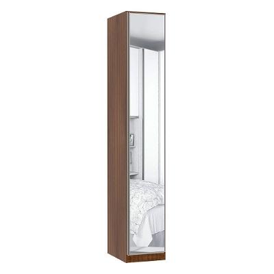 Guarda Roupa 1 Porta 40cm Alumínio Inox Com Espelho Dourado