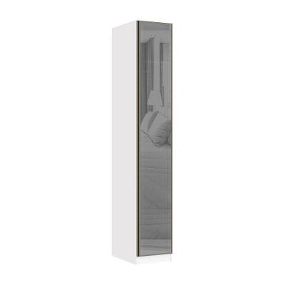 Guarda Roupa 1 Porta 40cm Prata Branco Polar Prata