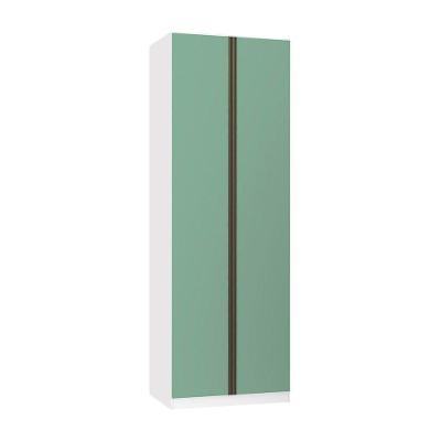 Guarda Roupa Modulado 2 Portas 80cm Branco Com Verde Jade