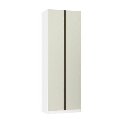 Guarda Roupa 2 Portas 2 Cabideiros 80cm Branco Com Kashmir
