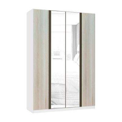 Guarda Roupa 4 Portas 159,2 Cm Branco Com Legno Crema