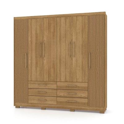 Guarda Roupa Casal 6 Portas 6 Gavetas 223Cm Quebec V02 Nature/Brisa - Mpozenato