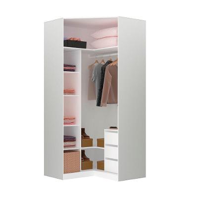 Guarda Roupa 3 Gavetas, Cabideiro, 5 Prateleiras Branco