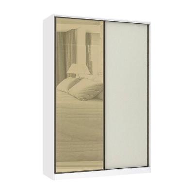 Guarda Roupa 2 Portas De Correr 159cm Branco Com Kashmir