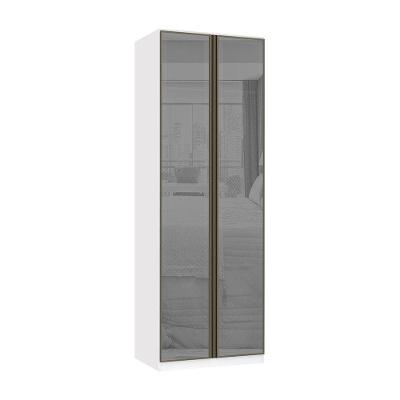 Guarda Roupa Modulado 2 Portas 80cm Prata Branco Ff Prata