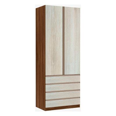 Guarda Roupa 2 Portas 90 Cm Dourado Com Legno Crema