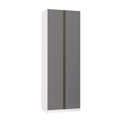 Guarda Roupa Modulado 2 Portas 80cm Branco Com Cinza Puro