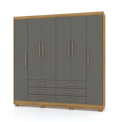 Guarda Roupa Casal 6 Portas 6 Gavetas 223Cm Quebec V02 Nature/Alasca - Mpozenato