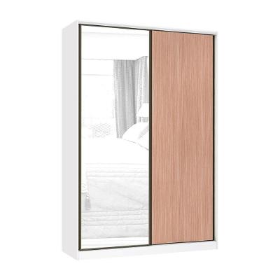 Guarda Roupa 2 Portas De Correr 159cm Branco Com Cumaru