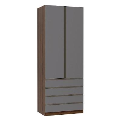Guarda Roupa 2 Portas 90 Cm Dourado Com Cinza Puro