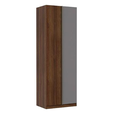 Guarda Roupa Canto Reto 1 Porta 80cm Dourado Com Cinza Puro