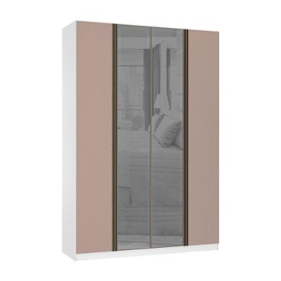Guarda Roupa 4 Portas 159,2 Cm Prata Branco Ff Com Connect