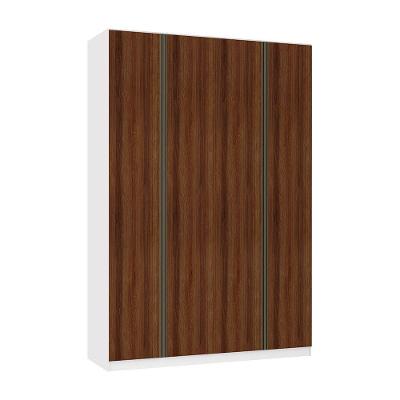Guarda Roupa 4 Portas 159,2 Cm Branco Com Nogueira Dourado