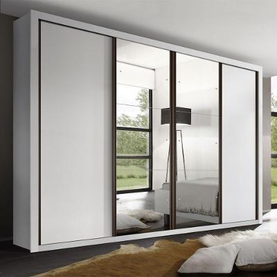 Guarda Roupa Casal Com 6 Espelhos 4 Portas Firenze Minastex Branco