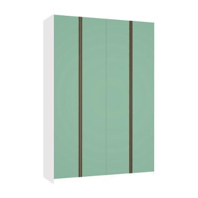 Guarda Roupa 4 Portas 159,2 Cm Branco Ff Com Verde Jade