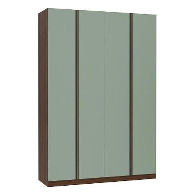 Guarda Roupa 4 Portas 159 Cm Dourado Com Verde Jade
