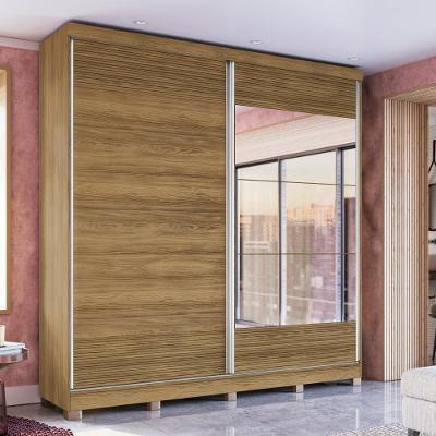 Guarda-Roupa Casal 100% Mdf Kappesberg Com Espelhos 2 Portas De Correr 6 Gavetas Nogueira
