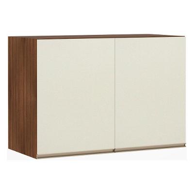 Maleiro Ponte 2 Portas 97 Cm Nogueira Dourado Com Kashmir