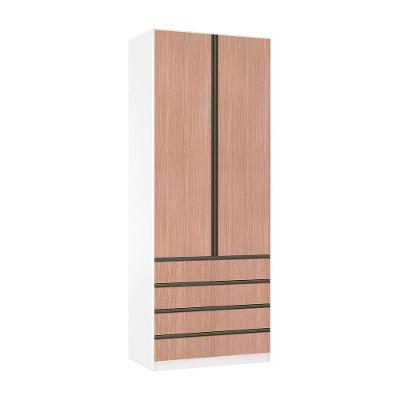 Guarda Roupa 2 Portas 4 Gavetas 90cm Branco Ff Com Cumaru