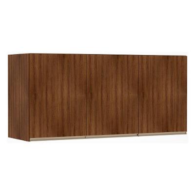 Maleiro Ponte 3 Portas 145 Cm Prime Nogueira Dourado