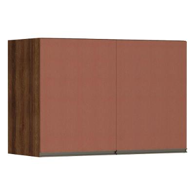 Maleiro Ponte 2 Portas 97 Cm Nogueira Dourado Com Gaia