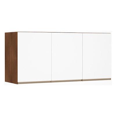 Maleiro Ponte 3 Portas 145Cm Nogueira Dourado C/ Branco Mat