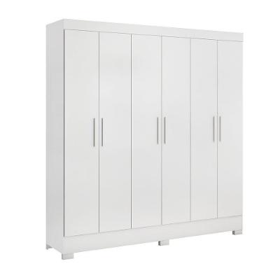 Guarda Roupa 6 Portas Prático Branco