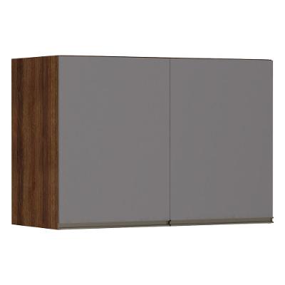 Maleiro Ponte 2 Portas 97 Cm Nogueira Dourado C/ Cinza Puro