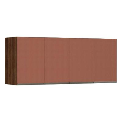 Maleiro Ponte Casal 4 Portas 165 Cm Dourado C/ Gaia