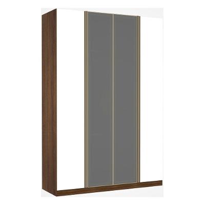 Guarda Roupa 4 Portas 159 Cm Dourado Com Branco Mat
