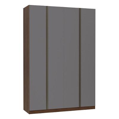 Guarda Roupa 4 Portas 159 Cm Dourado Com Cinza Puro