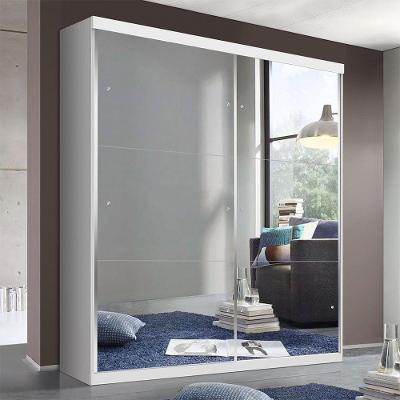 Guarda Roupa Solteiro 2 Portas De Correr 2 Gavetas E 6 Espelhos Salvador Top Minastex Branco