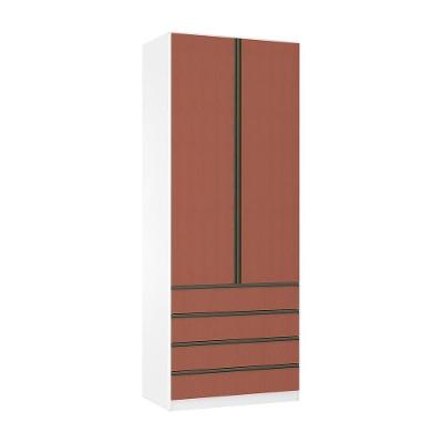 Guarda Roupa 2 Portas 4 Gavetas 90cm Branco Ff Com Gaia
