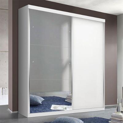 Guarda Roupa Solteiro 2 Portas De Correr 2 Gavetas E 3 Espelhos Salvador Plus Minastex Branco