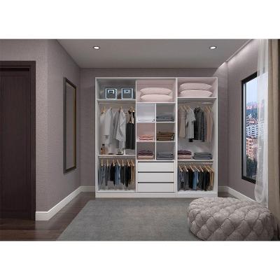 Guarda Roupa 2 Peças, 3 Gavetas, 4 Cabideiros Branco Branco