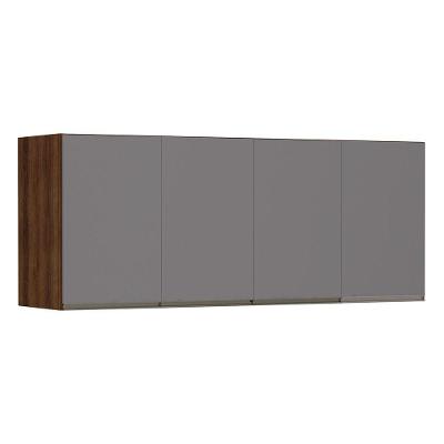 Maleiro Ponte Casal 4 Portas 165 Cm Dourado C/ Cinza Puro