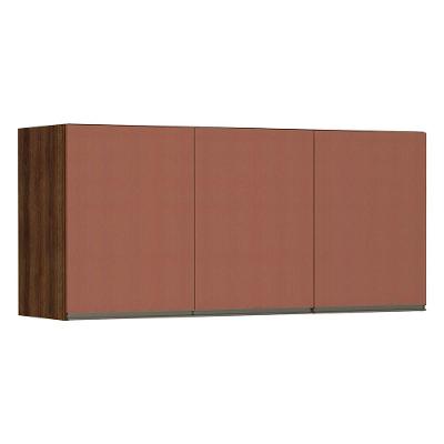 Maleiro Ponte 3 Portas 145 Cm Nogueira Dourado Com Gaia