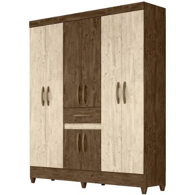 Guarda Roupa Casal 8 Portas 8358 Castanho Wood Avela