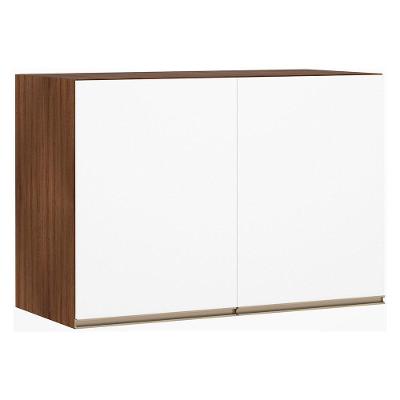 Maleiro Ponte 2 Portas 97 Cm Nogueira Dourado C/ Branco Mat