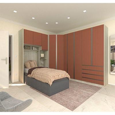 Guarda Roupa Canto Solteiro E 12 Gavetas Legno Crema C/ Gaia