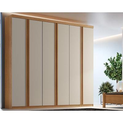 Guarda Roupa 6 Portas Filadélfia e 4 Gavetas Naturale/Off White - Rufato