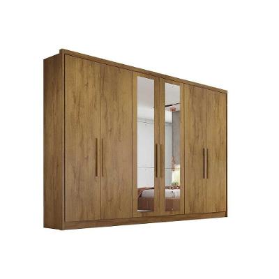 Guarda Roupa 6 Portas  e 6 Gavetas c/ Espelho Robust Plus Cumaru - Novo Horizonte