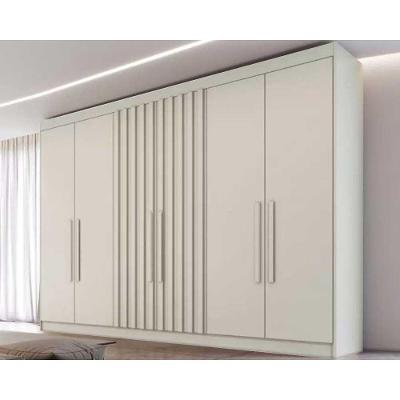 Guarda Roupa Casal Potente 6 Portas C/ 2 Ripados E 6 Gavetas Off White - Europa